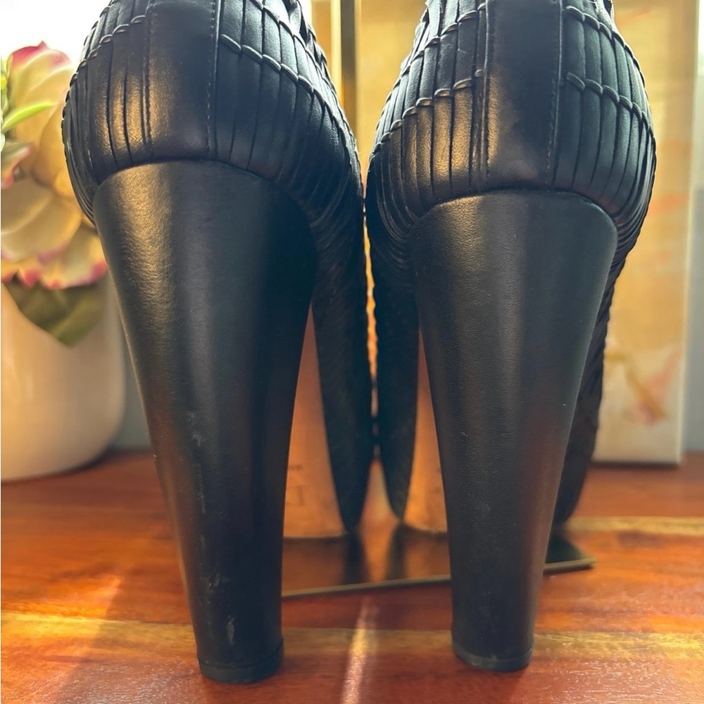 Dior Black Braided Leather Heels - Picture 2 of 12